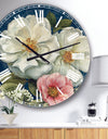 Blue Damask Flowers - Farmhouse Wall CLock