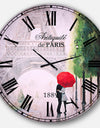 Paris Romance Couples III - French Country Oversized Wall CLock