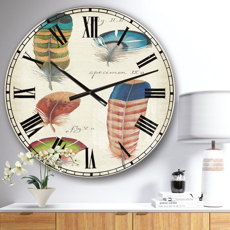 Feathers Cottage Family II - Cabin & Lodge Large Wall CLock
