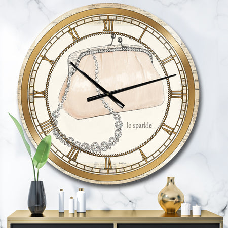 Glamorous Sparkle Purse I - Glam Large Wall CLock