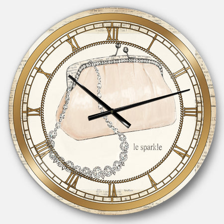 Glamorous Sparkle Purse I - Glam Large Wall CLock