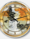 Abstract Composition of Glamorous Yellow and Black - Glam Large Wall CLock