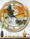 Abstract Composition of Glamorous Yellow and Black - Glam Large Wall CLock