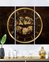 Gold Fashions Lips - Glam 3 Panels Oversized Wall CLock