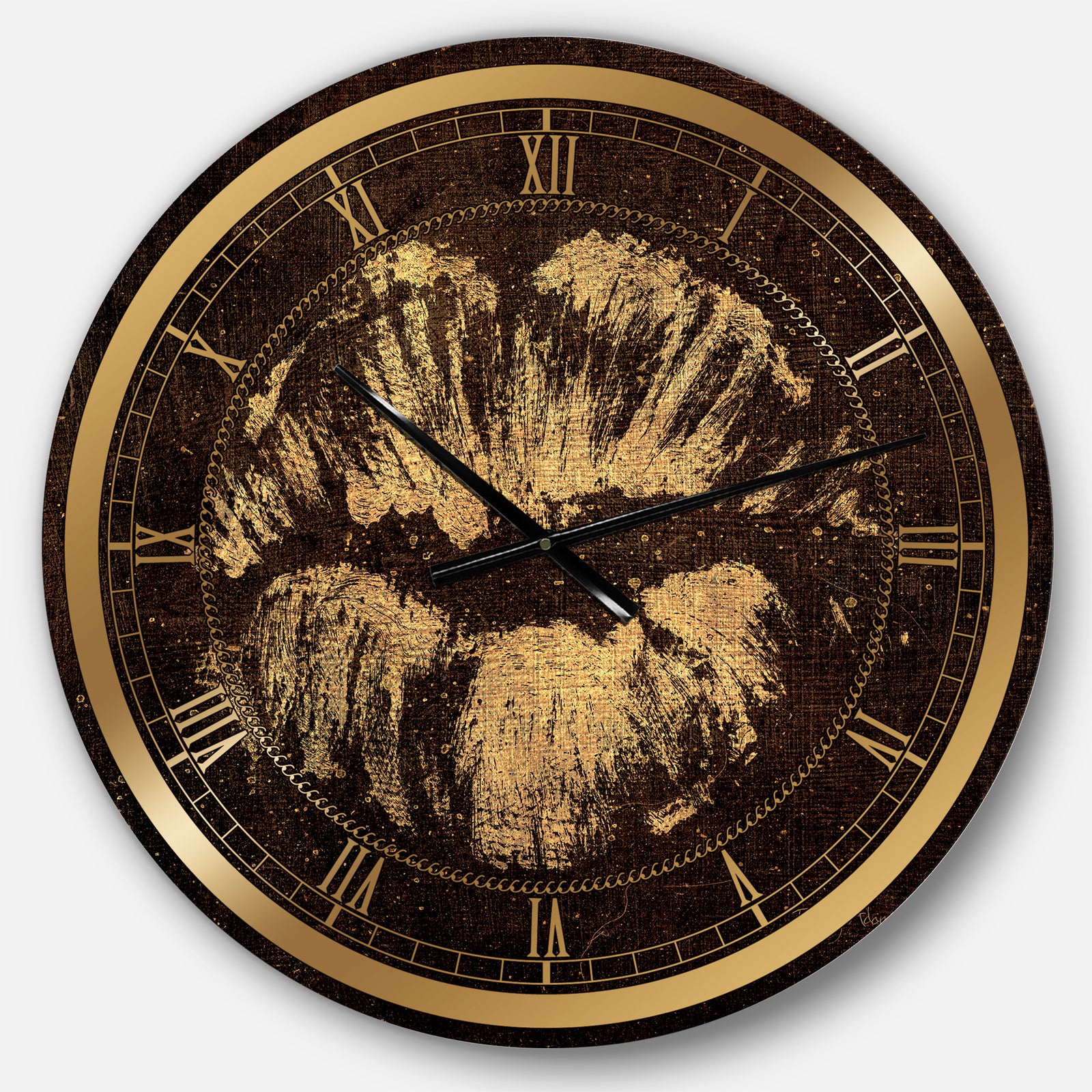 Silver Orchid Borella 'Gold Fashions Lips - Glam Wall Clock