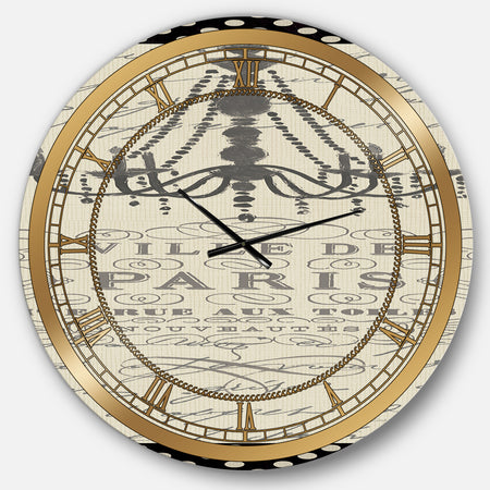 French chandeliers Couture I - Glam Large Wall CLock