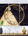 French chandeliers Couture III - Glam 3 Panels Oversized Wall CLock