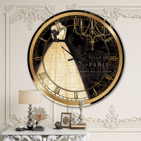 French chandeliers Couture III - Glam Wall CLock