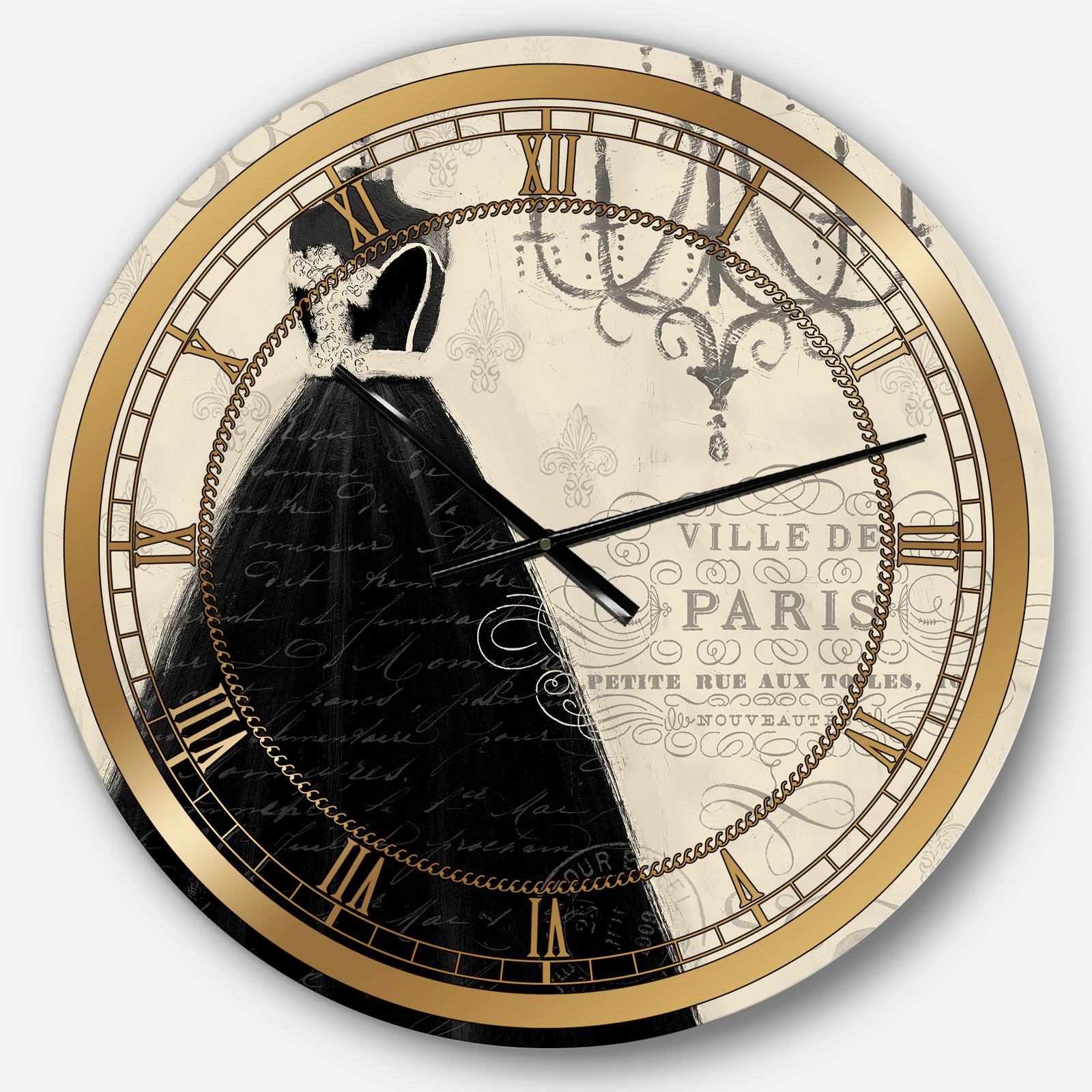 French chandeliers Couture IV - Glam Wall CLock