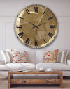 Botanical Beige Retro Leaf - Lake House Wall CLock