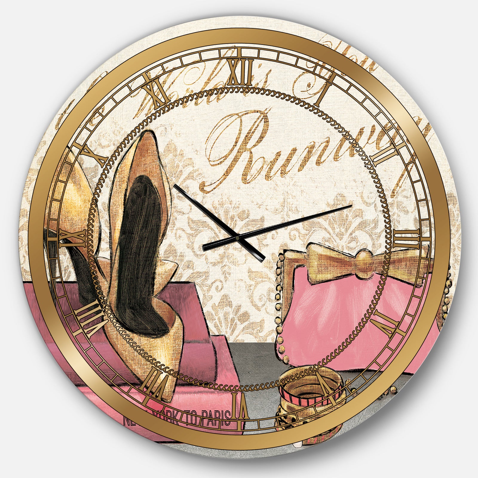 Gold Fabulous Life Style I - Glam Large Wall CLock