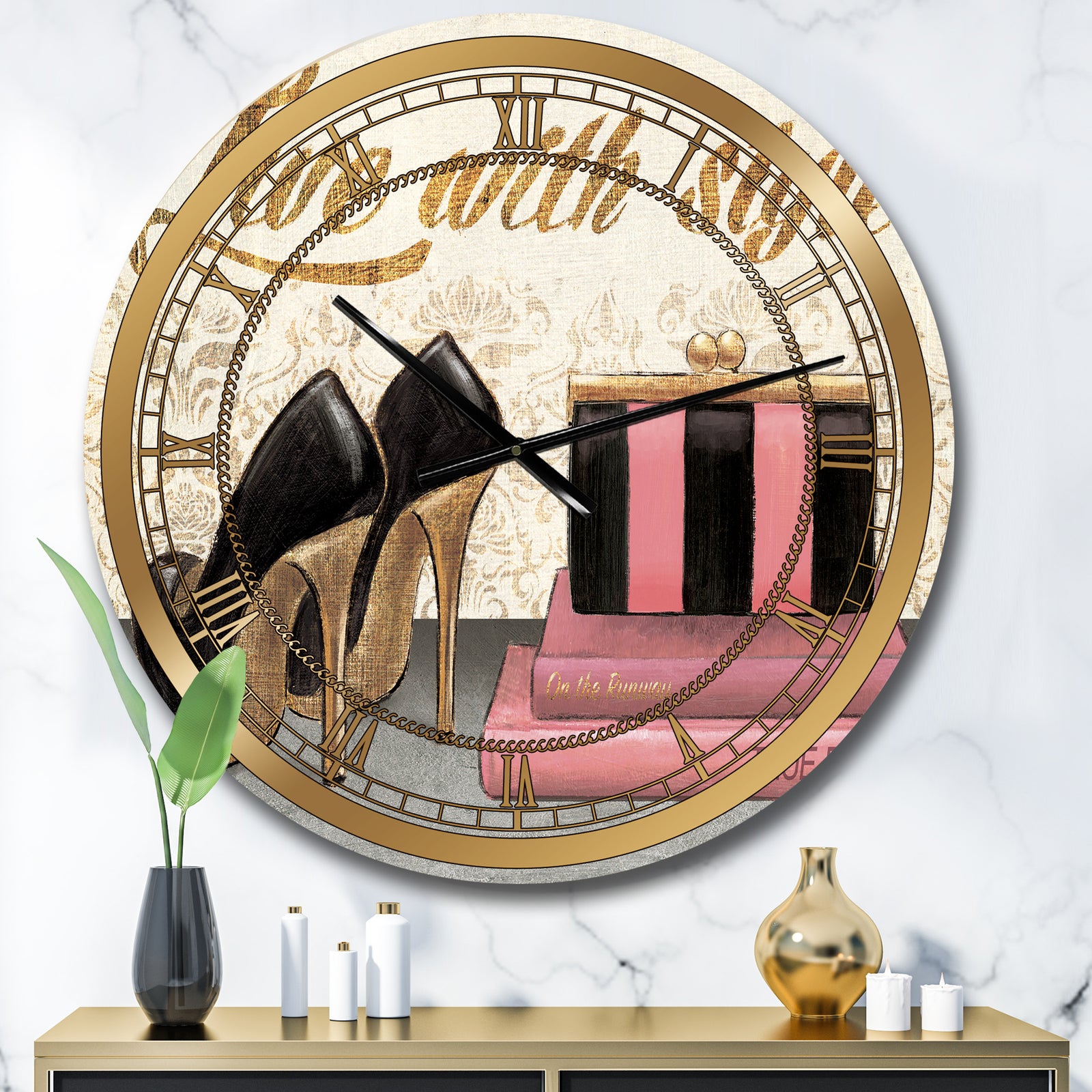Gold Fabulous Life Style II - Glam Wall CLock