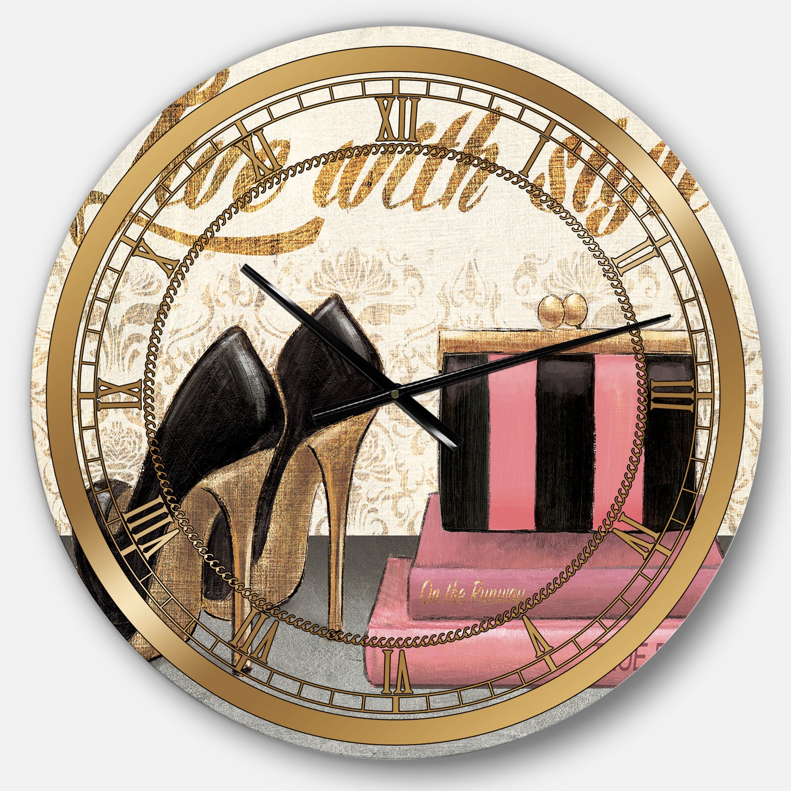 Gold Fabulous Life Style II - Glam Wall CLock