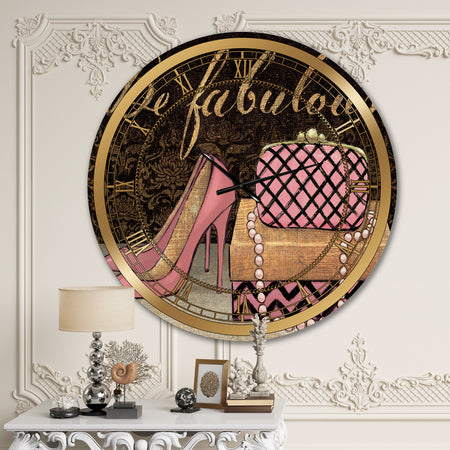 Gold Fabulous Life Style III - Glam Large Wall CLock