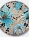 Indigo Leucanthemum Cottage Flower - Traditional Large Wall CLock