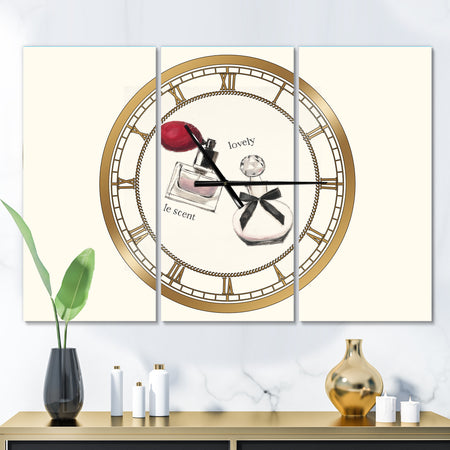 Lovely Glamorous Parfum - Glam 3 Panels Oversized Wall CLock