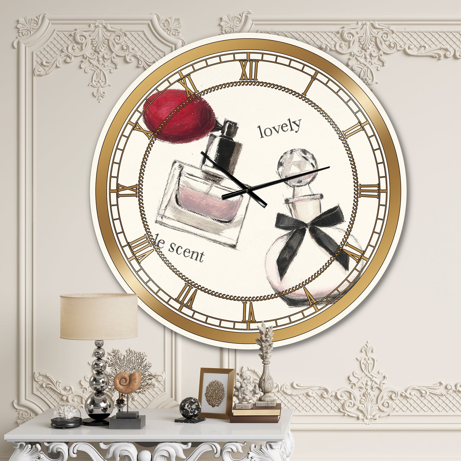 Lovely Glamorous Parfum  - Glam Oversized Wall CLock