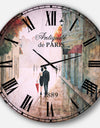 Paris Romance Couples II - Romantic French Country Large Wall CLock