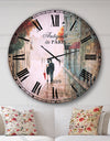 Paris Romance Couples II - Romantic French Country Large Wall CLock