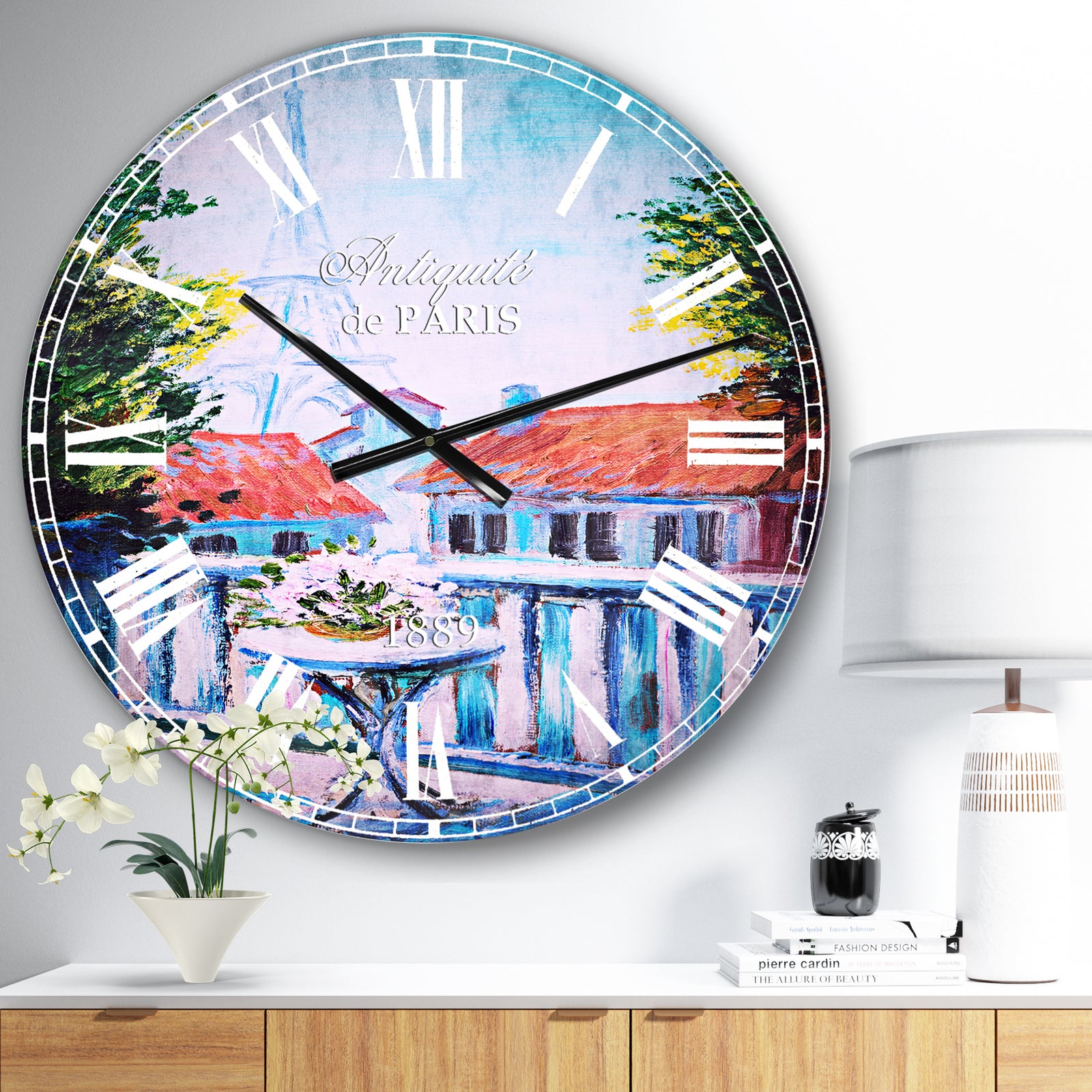 Paris Eiffel Tower - Landscape Large Wall CLock