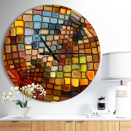 Dreaming of Stained Glass - Large Modern Wall CLock