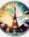 Paris Eiffel TowerRetro Style - Cityscape Large Wall CLock