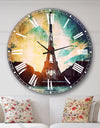 Paris Eiffel TowerRetro Style - Cityscape Large Wall CLock