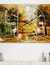 Ancient Vitebsk in Autumn - Cottage 3 Panels Oversized Wall CLock