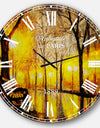 Empty Autumn Street - Landscape Wall CLock