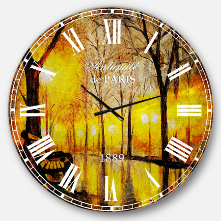 Empty Autumn Street - Landscape Wall CLock