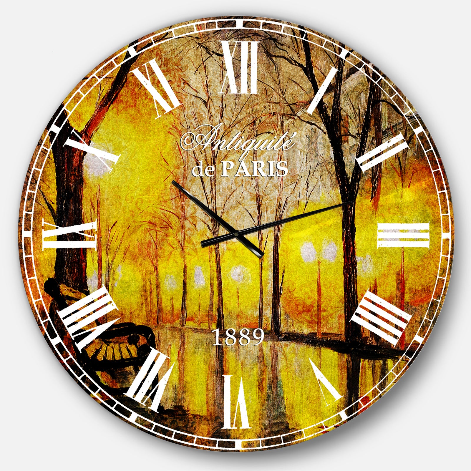 Empty Autumn Street - Landscape Wall CLock