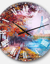 Paris Eiffel Tower View in Fall - Landscape Large Wall CLock