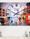 Couple Walking in Paris - Cottage 3 Panels Large Wall CLock