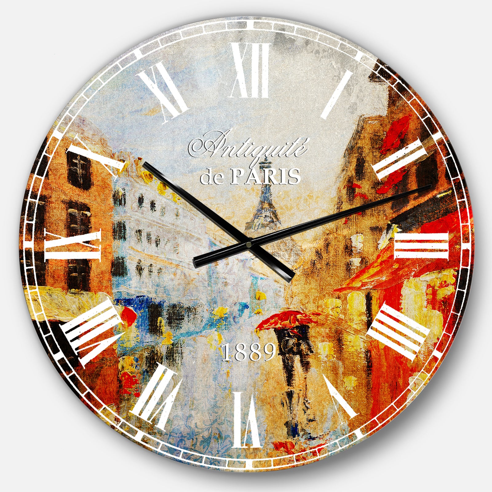Couple Walking in Paris - Sensual Large Wall CLock