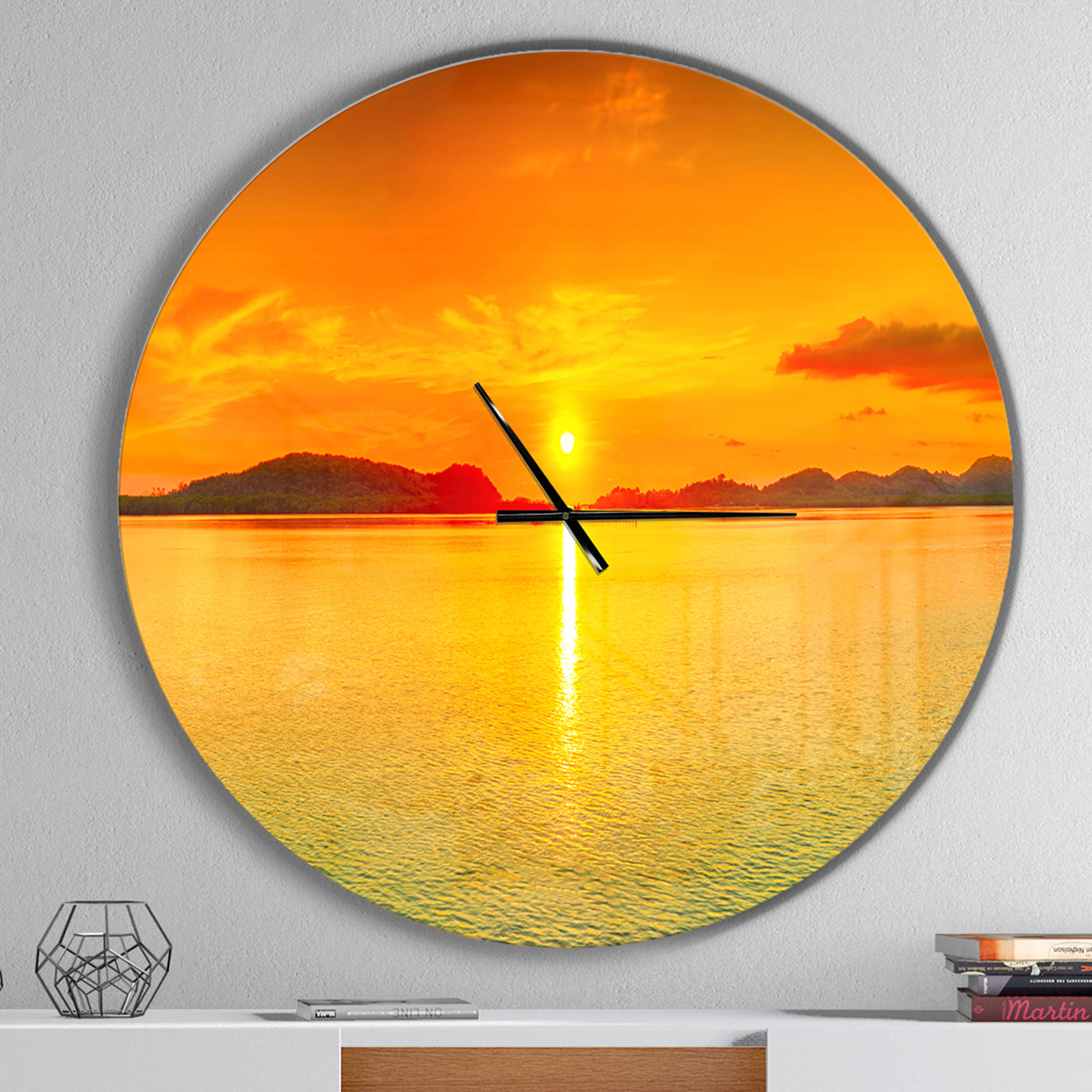 Sunset Panorama - Oversized Coastal Wall CLock