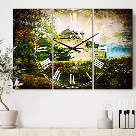 Chillion Castle - Cottage 3 Panels Oversized Wall CLock