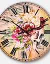 Skull and Flowers - Floral Large Wall CLock