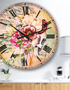 Skull and Flowers - Floral Large Wall CLock