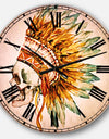 Skull with Feathers - Abstract Large Wall CLock