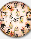 Perfume Bottles and Flowers - Abstract Large Wall CLock