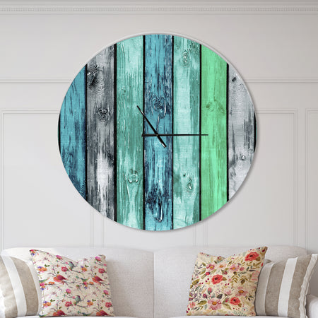 Painted Wooden Planks - Oversized Modern Wall CLock