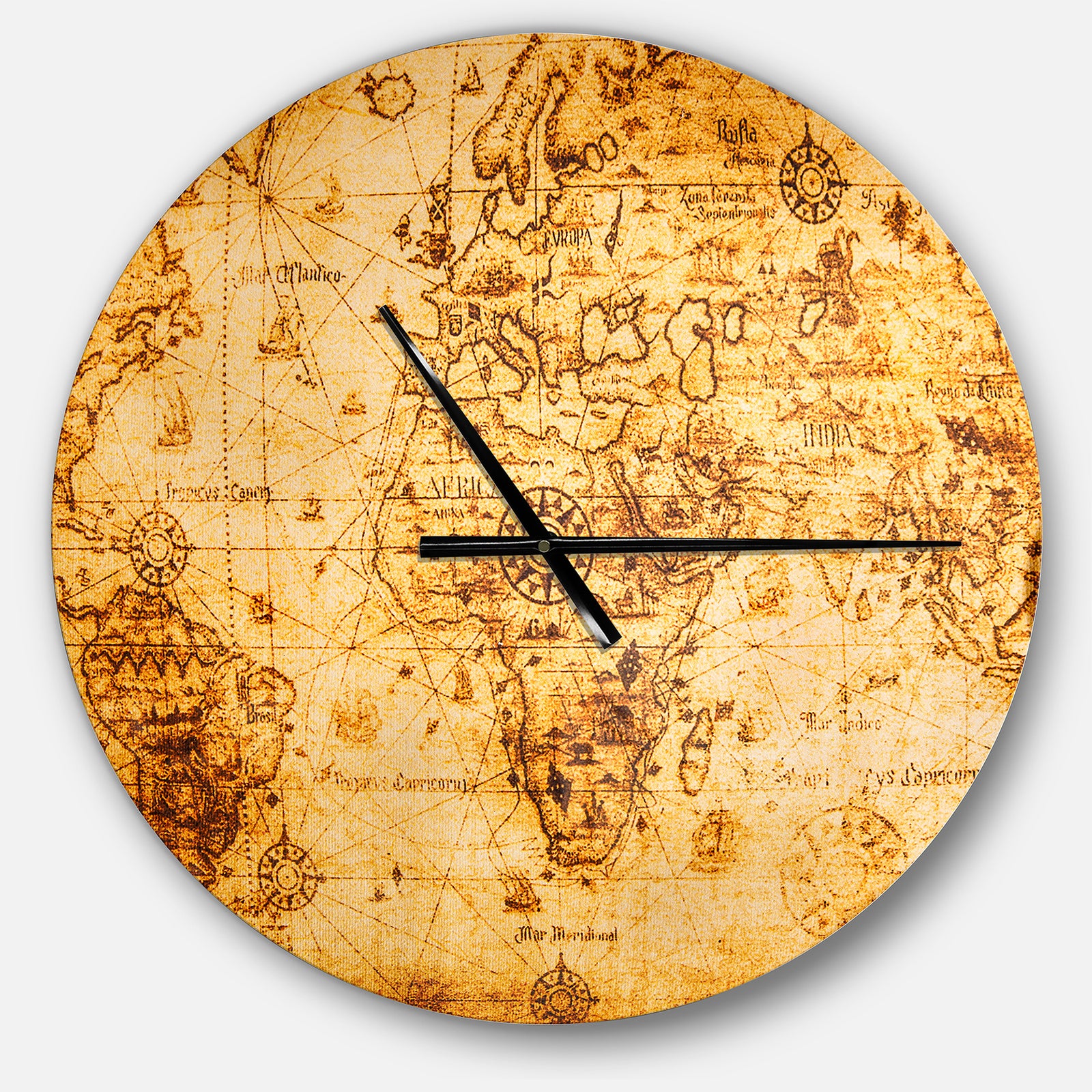 Magnifying Glass on World Map - Oversized Global Wall CLock
