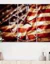 American Flag - Cottage 3 Panels Oversized Wall CLock