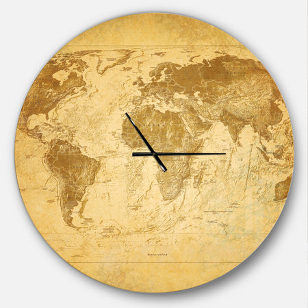Vintage Classic Map - Oversized Global Wall CLock