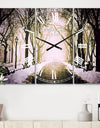 Fog in Alley Vintage Style - Cottage 3 Panels Oversized Wall CLock