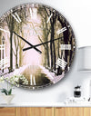 Fog in Alley Vintage Style - Landscape Large Wall CLock