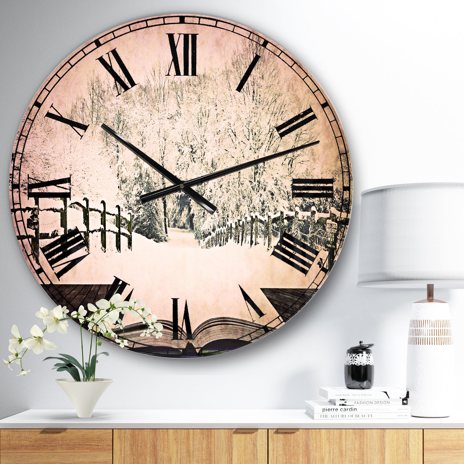 Winter Wonderland - Landscape Large Wall CLock