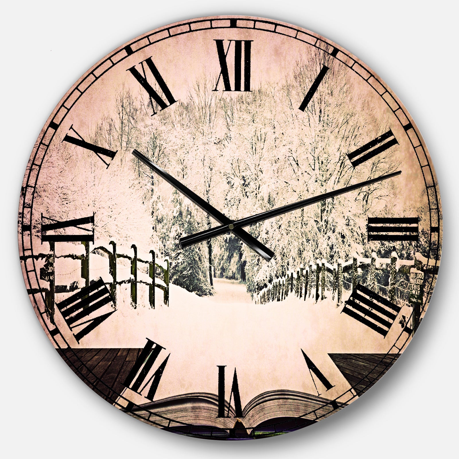 Winter Wonderland - Landscape Large Wall CLock