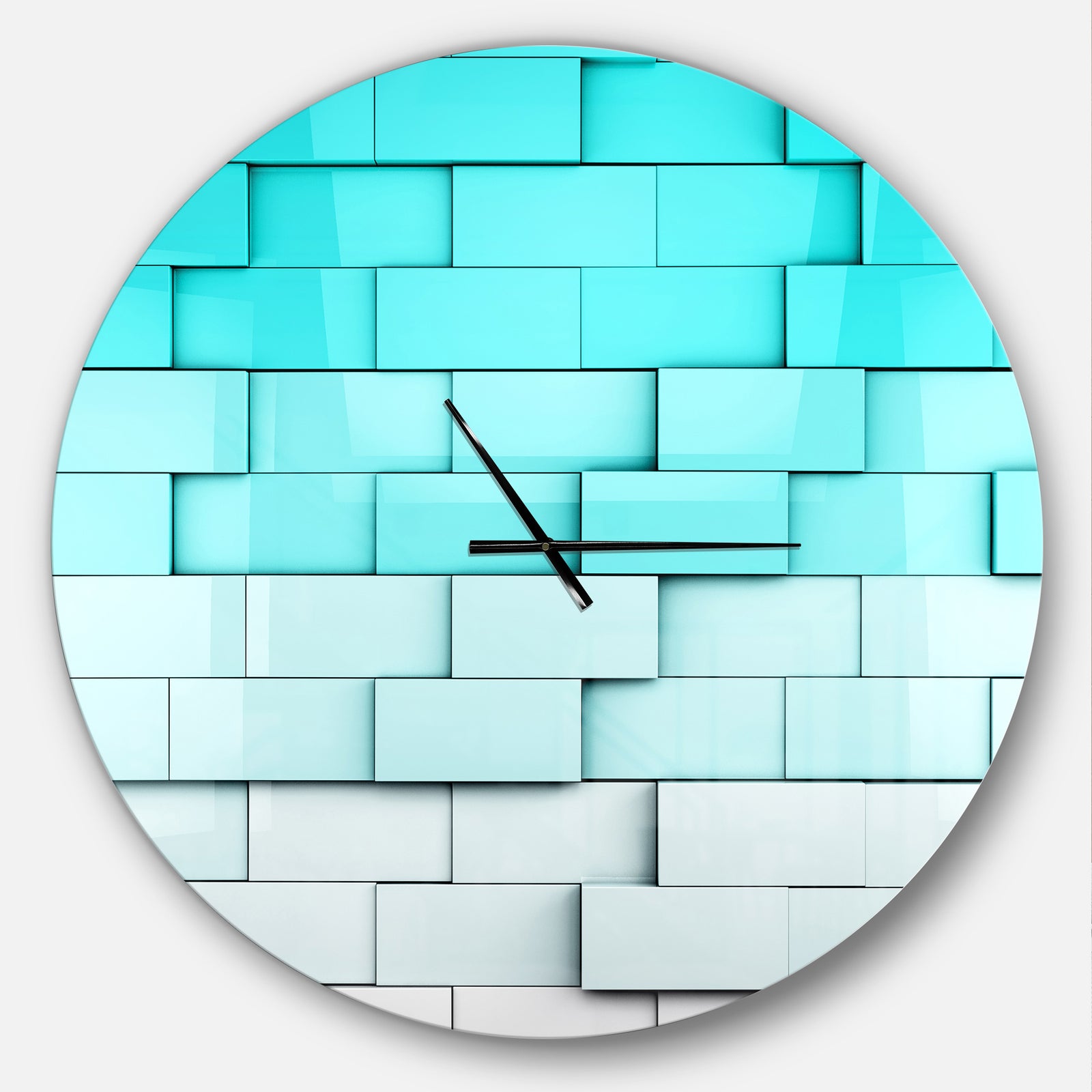 Blue Mosaic Cubes - Oversized Modern Wall CLock