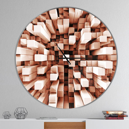 Reflective Checkered Cube - Oversized Modern Wall CLock